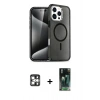 MARSİLYAN™- iPhone 16 Pro Max Kılıf Nova Asil Prime - Siyah 360 Mat Full Body Arka Koruyucu + PVD Metal Kamera Lens - GS
