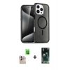MARSİLYAN™- iPhone 16 Pro Max Kılıf Nova Asil Prime - Siyah 360 Mat Full Body Arka Koruyucu + Raze Metal Kamera Lens - NLGY