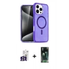 MARSİLYAN™- iPhone 16 Pro Max Kılıf Nova Asil Prime - Siyah 360 Mat Full Body Arka Koruyucu + Titanyum Gri Bilvis Titan Kamera Lens