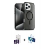 MARSİLYAN™- iPhone 16 Pro Max Kılıf Nova Asil Prime - Siyah 3D Antistatik Cam Ekran Koruyucu + Bilvis Titan Kamera Lens - GS