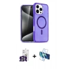 MARSİLYAN™- iPhone 16 Pro Max Kılıf Nova Asil Prime - Siyah 3D Antistatik Cam Ekran Koruyucu + Bilvis Titan Kamera Lens - GS