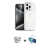 MARSİLYAN™- iPhone 16 Pro Max Kılıf Nova Asil Prime - Siyah 3D Antistatik Cam Ekran Koruyucu + Pers Alüminyum Kamera Lens - GS