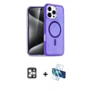 MARSİLYAN™- iPhone 16 Pro Max Kılıf Nova Asil Prime - Siyah 3D Antistatik Cam Ekran Koruyucu + PVD Metal Kamera Lens - GS
