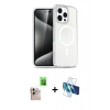 MARSİLYAN™- iPhone 16 Pro Max Kılıf Nova Asil Prime - Siyah 3D Antistatik Cam Ekran Koruyucu + Raze Metal Kamera Lens - NLGY