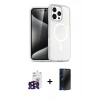 MARSİLYAN™- iPhone 16 Pro Max Kılıf Nova Asil Prime - Siyah 3D Antistatik Hayalet Cam Ekran Koruyucu + Bilvis Titan Kamera Lens - SH