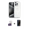 MARSİLYAN™- iPhone 16 Pro Max Kılıf Nova Asil Prime - Siyah 3D Antistatik Hayalet Cam Ekran Koruyucu + Bilvis Titan Kamera Lens - GS