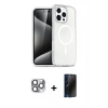 MARSİLYAN™- iPhone 16 Pro Max Kılıf Nova Asil Prime - Siyah 3D Antistatik Hayalet Cam Ekran Koruyucu + Pers Alüminyum Kamera Lens - GI