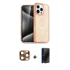 MARSİLYAN™- iPhone 16 Pro Max Kılıf Nova Asil Prime - Siyah 3D Antistatik Hayalet Cam Ekran Koruyucu + Pers Alüminyum Kamera Lens - CLTM