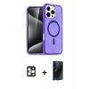 MARSİLYAN™- iPhone 16 Pro Max Kılıf Nova Asil Prime - Siyah 3D Antistatik Hayalet Cam Ekran Koruyucu + PVD Metal Kamera Lens - GD