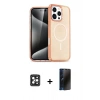 MARSİLYAN™- iPhone 16 Pro Max Kılıf Nova Asil Prime - Siyah 3D Antistatik Hayalet Cam Ekran Koruyucu + PVD Metal Kamera Lens - SH