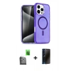 MARSİLYAN™- iPhone 16 Pro Max Kılıf Nova Asil Prime - Siyah 3D Antistatik Hayalet Cam Ekran Koruyucu + Raze Metal Kamera Lens - SH