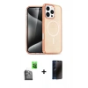 MARSİLYAN™- iPhone 16 Pro Max Kılıf Nova Asil Prime - Siyah 3D Antistatik Hayalet Cam Ekran Koruyucu + Raze Metal Kamera Lens - SH