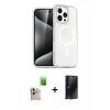 MARSİLYAN™- iPhone 16 Pro Max Kılıf Nova Asil Prime - Siyah 3D Antistatik Hayalet Cam Ekran Koruyucu + Raze Metal Kamera Lens - NLGY