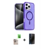 MARSİLYAN™- iPhone 16 Pro Max Kılıf Nova Asil Prime - Siyah 3D Antistatik Hayalet Cam Ekran Koruyucu + Raze Metal Kamera Lens - NLGY