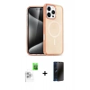 MARSİLYAN™- iPhone 16 Pro Max Kılıf Nova Asil Prime - Siyah 3D Antistatik Hayalet Cam Ekran Koruyucu + Raze Metal Kamera Lens - BZ