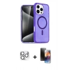 MARSİLYAN™- iPhone 16 Pro Max Kılıf Nova Asil Prime - Siyah 3D Antistatik Mat Seramik Nano Ekran Koruyucu + Pers Alüminyum Kamera Lens - GS