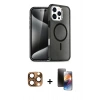 MARSİLYAN™- iPhone 16 Pro Max Kılıf Nova Asil Prime - Siyah 3D Antistatik Mat Seramik Nano Ekran Koruyucu + Pers Alüminyum Kamera Lens - CLTM