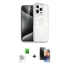 MARSİLYAN™- iPhone 16 Pro Max Kılıf Nova Asil Prime - Siyah 3D Antistatik Mat Seramik Nano Ekran Koruyucu + Raze Metal Kamera Lens - BZ