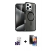 MARSİLYAN™- iPhone 16 Pro Max Kılıf Nova Asil Prime - Siyah 3D Antistatik Mat Seramik Nano Ekran Koruyucu + Bilvis Titan Kamera Lens - TMGI