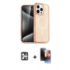 MARSİLYAN™- iPhone 16 Pro Max Kılıf Nova Asil Prime - Siyah 3D Antistatik Mat Seramik Nano Ekran Koruyucu + Gümüş PVD Metal Kamera Lens