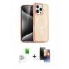MARSİLYAN™- iPhone 16 Pro Max Kılıf Nova Asil Prime - Siyah 3D Antistatik Mat Seramik Nano Ekran Koruyucu + Raze Metal Kamera Lens - BZ