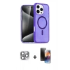 MARSİLYAN™- iPhone 16 Pro Max Kılıf Nova Asil Prime - Siyah 3D Antistatik Mat Seramik Nano Ekran Koruyucu + Pers Alüminyum Kamera Lens - GI
