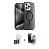 MARSİLYAN™- iPhone 16 Pro Max Kılıf Nova Asil Prime - Siyah 3D Antistatik Mat Seramik Nano Ekran Koruyucu + Bilvis Titan Kamera Lens - GS