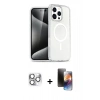 MARSİLYAN™- iPhone 16 Pro Max Kılıf Nova Asil Prime - Siyah 3D Antistatik Mat Seramik Nano Ekran Koruyucu + Pers Alüminyum Kamera Lens - GS