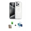 MARSİLYAN™- iPhone 16 Pro Max Kılıf Nova Asil Prime - Siyah 3D Antistatik Seramik Nano Ekran Koruyucu + Çöl Titanyum Raze Metal Kamera Lens