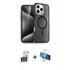 MARSİLYAN™- iPhone 16 Pro Max Kılıf Nova Asil Prime - Siyah 3D Antistatik Seramik Nano Ekran Koruyucu + Bilvis Titan Kamera Lens - TMGI