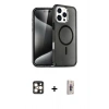 MARSİLYAN™- iPhone 16 Pro Max Kılıf Nova Asil Prime - Siyah Bilvis 3D Cam Ekran Koruyucu + PVD Metal Kamera Lens - GD