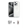 MARSİLYAN™- iPhone 16 Pro Max Kılıf Nova Asil Prime - Siyah Bilvis 3D Cam Ekran Koruyucu + Gümüş Pers Alüminyum Kamera Lens