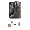 MARSİLYAN™- iPhone 16 Pro Max Kılıf Nova Asil Prime - Siyah Bilvis 3D Cam Ekran Koruyucu + Raze Metal Kamera Lens - CLTM