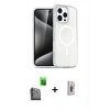 MARSİLYAN™- iPhone 16 Pro Max Kılıf Nova Asil Prime - Siyah Bilvis 3D Cam Ekran Koruyucu + Raze Metal Kamera Lens - SH