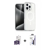 MARSİLYAN™- iPhone 16 Pro Max Kılıf Nova Asil Prime - Siyah Bilvis 3X AR Hayalet Cam Ekran Koruyucu + Bilvis Titan Kamera Lens - GS