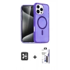 MARSİLYAN™- iPhone 16 Pro Max Kılıf Nova Asil Prime - Siyah Bilvis 3X AR Hayalet Cam Ekran Koruyucu + PVD Metal Kamera Lens - SH