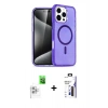 MARSİLYAN™- iPhone 16 Pro Max Kılıf Nova Asil Prime - Siyah Bilvis 3X AR Hayalet Cam Ekran Koruyucu + Raze Metal Kamera Lens - BZ