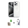 MARSİLYAN™- iPhone 16 Pro Max Kılıf Nova Asil Prime - Siyah Bilvis 3X AR Hayalet Cam Ekran Koruyucu + Raze Metal Kamera Lens - CLTM