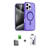 MARSİLYAN™- iPhone 16 Pro Max Kılıf Nova Asil Prime - Siyah Bilvis 3X AR Hayalet Cam Ekran Koruyucu + Raze Metal Kamera Lens - SH