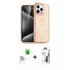 MARSİLYAN™- iPhone 16 Pro Max Kılıf Nova Asil Prime - Siyah Bilvis 3X AR Hayalet Cam Ekran Koruyucu + Raze Metal Kamera Lens - BZ