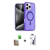 MARSİLYAN™- iPhone 16 Pro Max Kılıf Nova Asil Prime - Siyah Bilvis 3X AR Hayalet Cam Ekran Koruyucu + Raze Metal Kamera Lens - CLTM