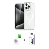 MARSİLYAN™- iPhone 16 Pro Max Kılıf Nova Asil Prime - Siyah Bilvis 3X AR Hayalet Cam Ekran Koruyucu + Raze Metal Kamera Lens - BZ