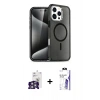 MARSİLYAN™- iPhone 16 Pro Max Kılıf Nova Asil Prime - Siyah Bilvis 3X AR HD Cam Ekran Koruyucu + Bilvis Titan Kamera Lens - GS