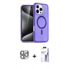 MARSİLYAN™- iPhone 16 Pro Max Kılıf Nova Asil Prime - Siyah Bilvis 3X AR HD Cam Ekran Koruyucu + Pers Alüminyum Kamera Lens - GI