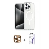 MARSİLYAN™- iPhone 16 Pro Max Kılıf Nova Asil Prime - Siyah Bilvis 3X AR HD Cam Ekran Koruyucu + Pers Alüminyum Kamera Lens - CLTM