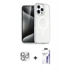 MARSİLYAN™- iPhone 16 Pro Max Kılıf Nova Asil Prime - Siyah Bilvis 3X AR HD Cam Ekran Koruyucu + Pers Alüminyum Kamera Lens - GS