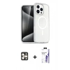 MARSİLYAN™- iPhone 16 Pro Max Kılıf Nova Asil Prime - Siyah Bilvis 3X AR HD Cam Ekran Koruyucu + PVD Metal Kamera Lens - GD
