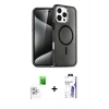 MARSİLYAN™- iPhone 16 Pro Max Kılıf Nova Asil Prime - Siyah Bilvis 3X AR HD Cam Ekran Koruyucu + Raze Metal Kamera Lens - BZ