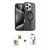MARSİLYAN™- iPhone 16 Pro Max Kılıf Nova Asil Prime - Siyah Bilvis 3X AR HD Cam Ekran Koruyucu + Raze Metal Kamera Lens - NLGY