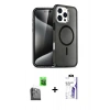 MARSİLYAN™- iPhone 16 Pro Max Kılıf Nova Asil Prime - Siyah Bilvis 3X AR HD Cam Ekran Koruyucu + Raze Metal Kamera Lens - SH